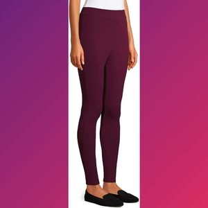 NWT Maroon High-Waisted Stretch Ribbed Jeggings